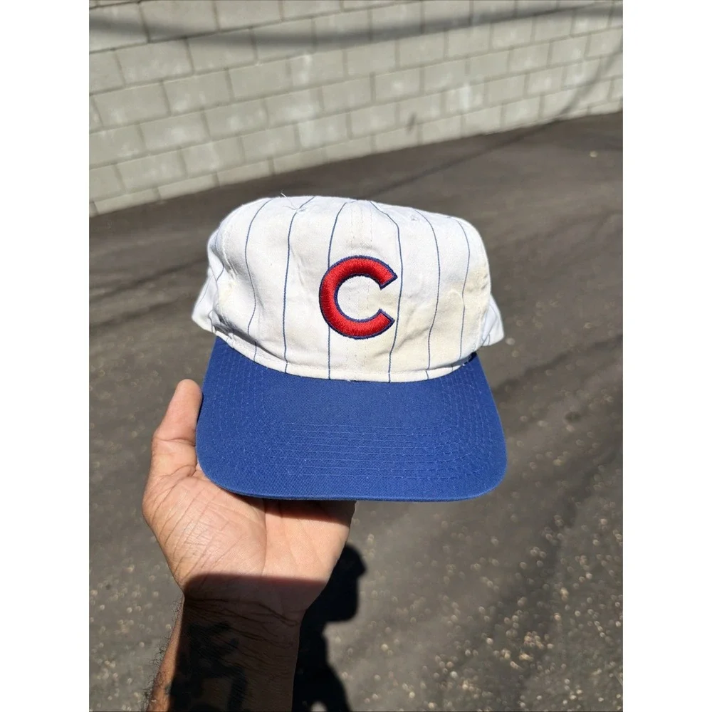 Vintage CHICAGO CUBS STARTER 90'S Pinstripe KOREA Snapback Hat